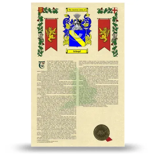 Schopf Armorial History with Coat of Arms
