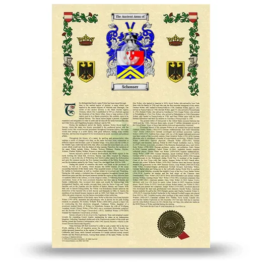 Schosser Armorial History with Coat of Arms