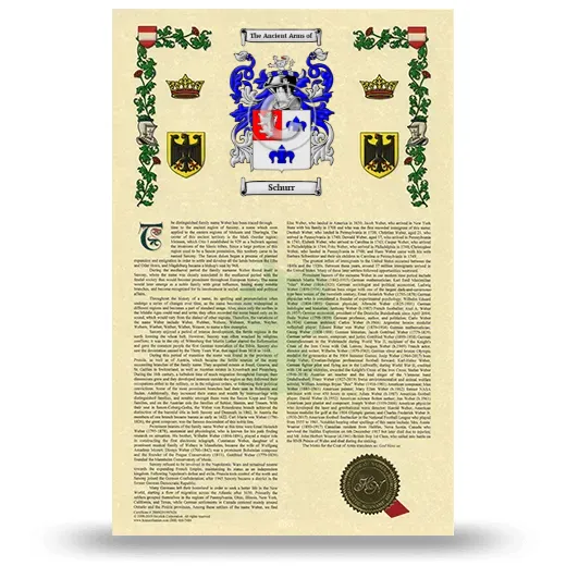 Schurr Armorial History with Coat of Arms