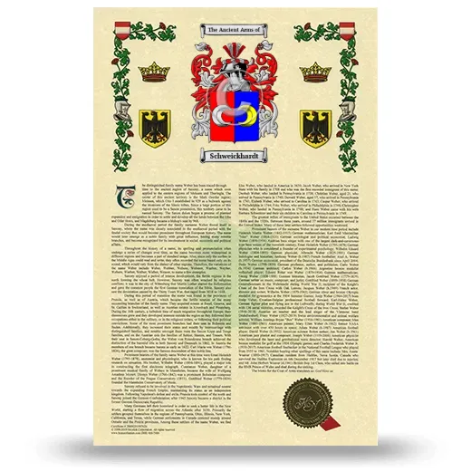 Schweickhardt Armorial History with Coat of Arms