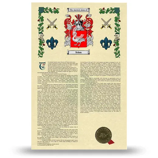 Scion Armorial History with Coat of Arms