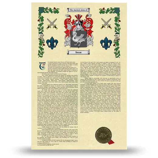 Secor Armorial History with Coat of Arms