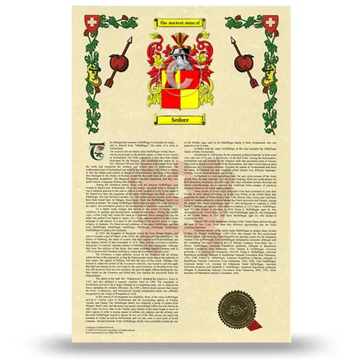 Sedore Armorial History with Coat of Arms