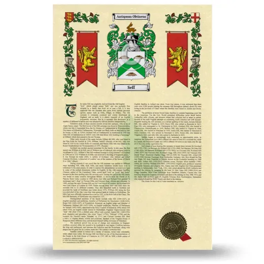 Seff Armorial History with Coat of Arms