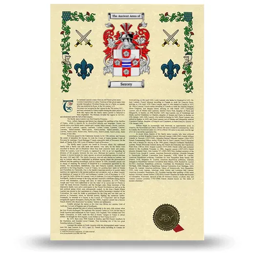 Sercey Armorial History with Coat of Arms