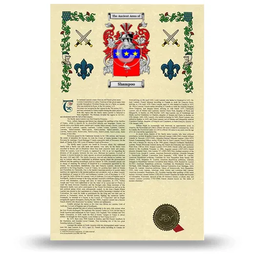Shampoo Armorial History with Coat of Arms