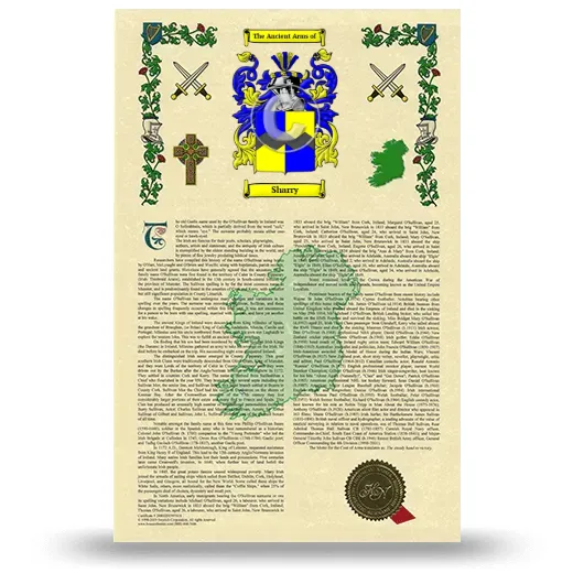Sharry Armorial History with Coat of Arms