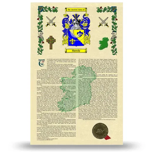 Sheesly Armorial History with Coat of Arms