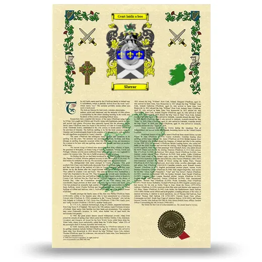 Sherar Armorial History with Coat of Arms
