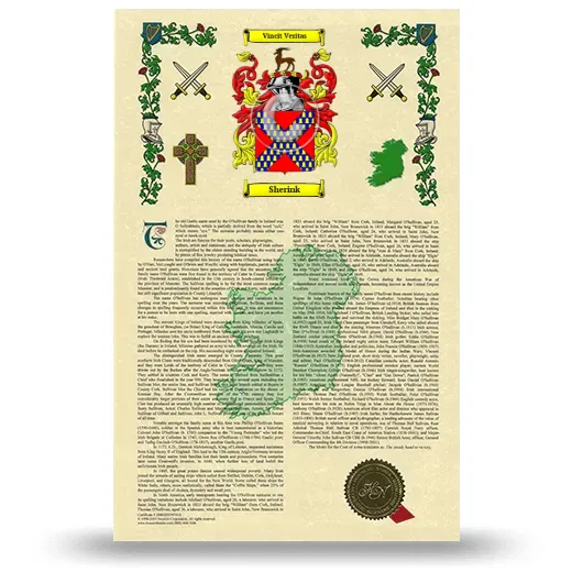 Sherink Armorial History with Coat of Arms
