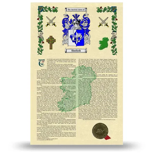 Sherlock Armorial History with Coat of Arms