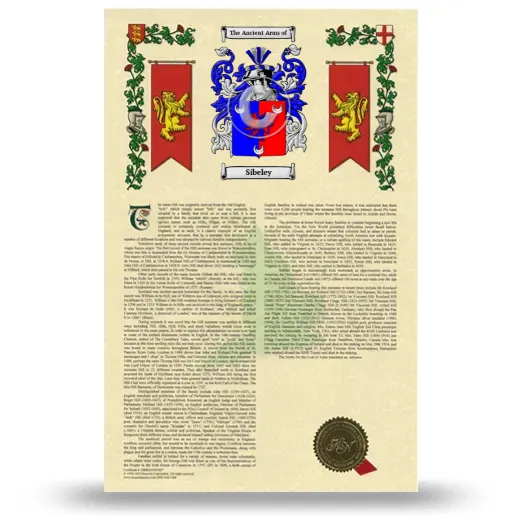 Sibeley Armorial History with Coat of Arms