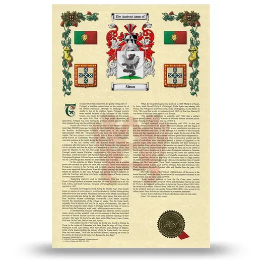 Simo Armorial History with Coat of Arms