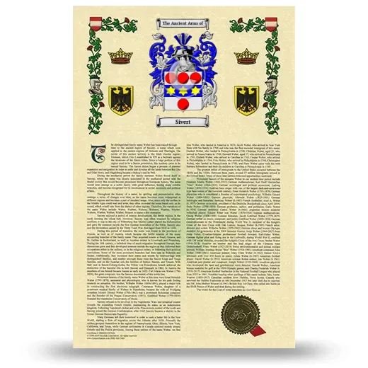 Sivert Armorial History with Coat of Arms