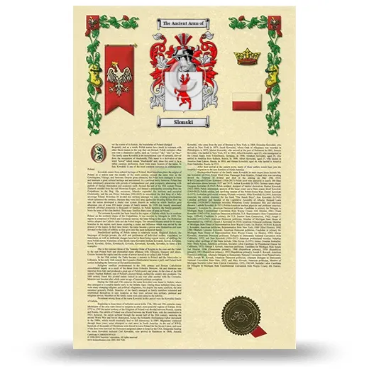 Slonski Armorial History with Coat of Arms