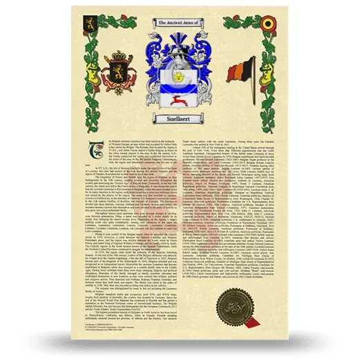 Snellaert Armorial History with Coat of Arms