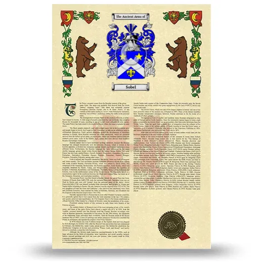Sobel Armorial History with Coat of Arms
