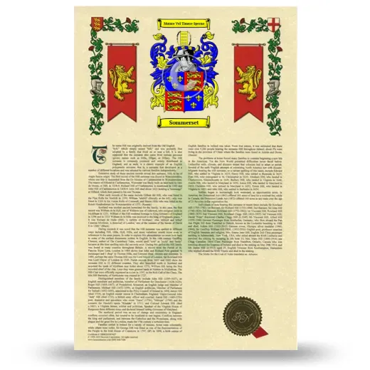 Sommerset Armorial History with Coat of Arms