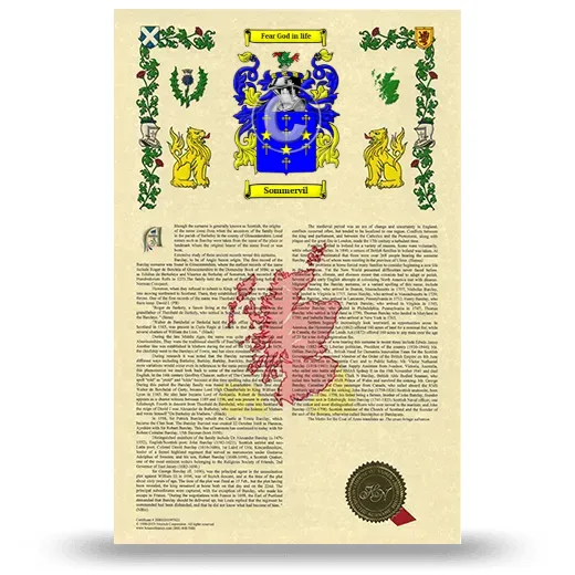 Sommervil Armorial History with Coat of Arms