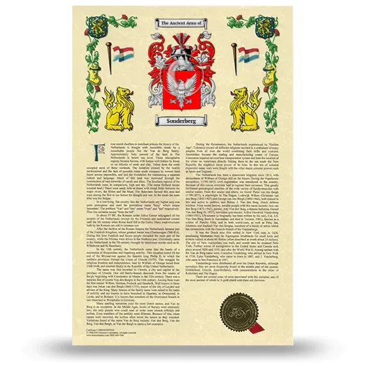 Sonderberg Armorial History with Coat of Arms