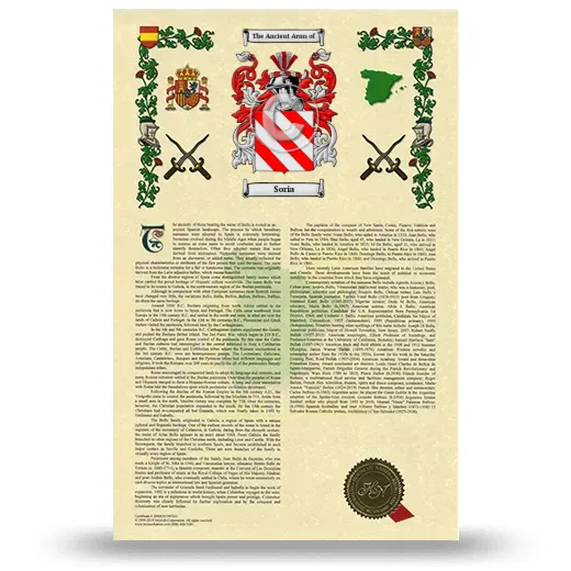 Soria Armorial History with Coat of Arms