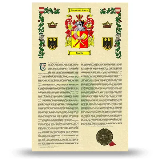 Spath Armorial History with Coat of Arms