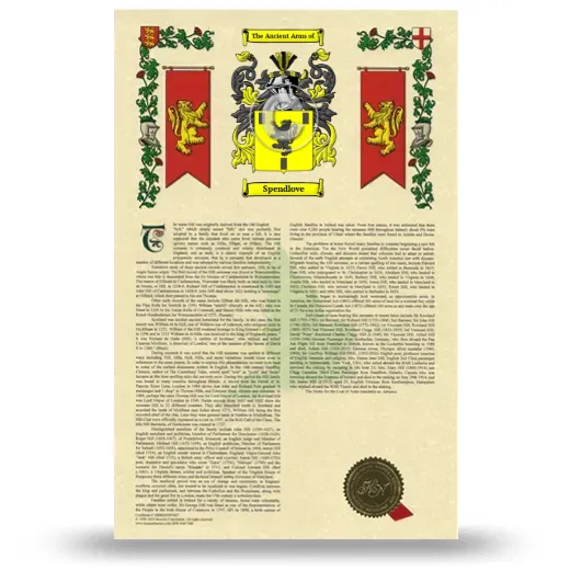 Spendlove Armorial History with Coat of Arms
