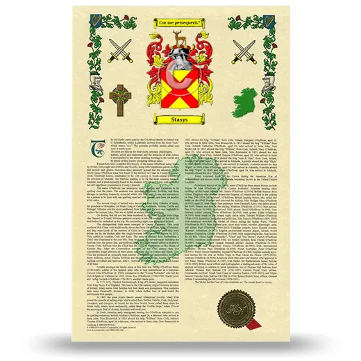 Stasys Armorial History with Coat of Arms