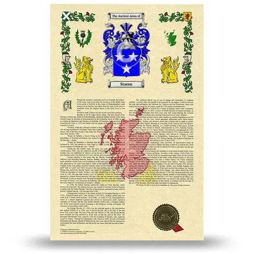 Storen Armorial History with Coat of Arms