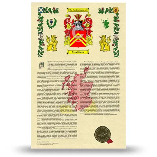 Stratthern Armorial History with Coat of Arms