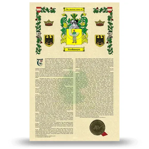 Strohmayer Armorial History with Coat of Arms