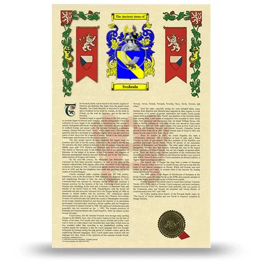 Svoboda Armorial History with Coat of Arms
