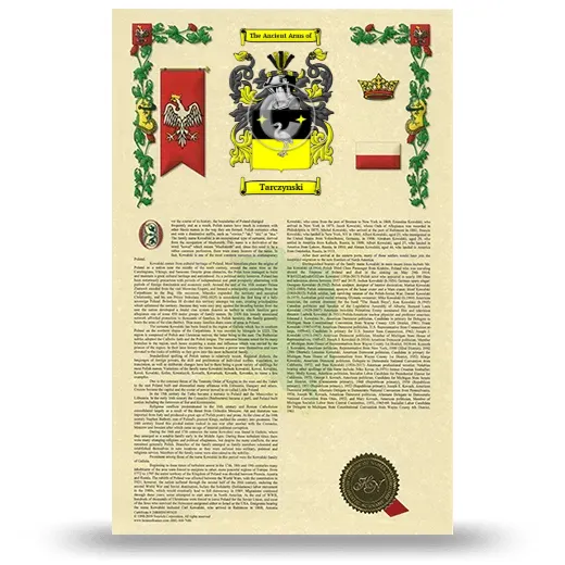 Tarczynski Armorial History with Coat of Arms