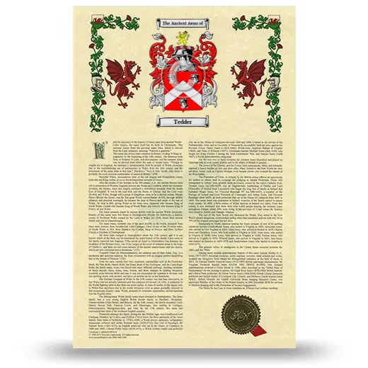 Tedder Armorial History with Coat of Arms
