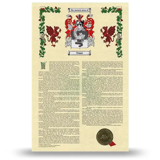 Tenat Armorial History with Coat of Arms