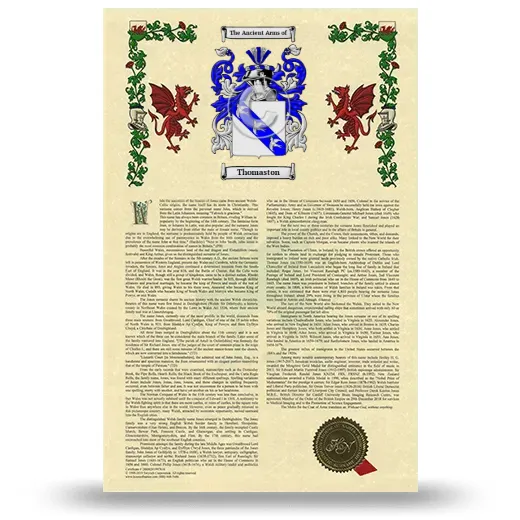 Thomaston Armorial History with Coat of Arms