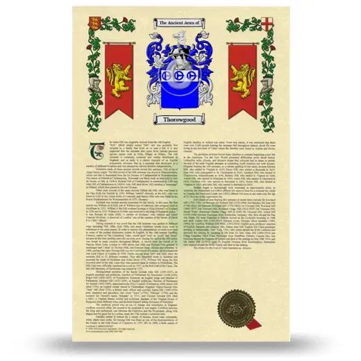 Thorowgood Armorial History with Coat of Arms