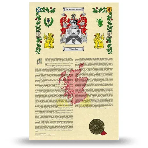 Thorsby Armorial History with Coat of Arms