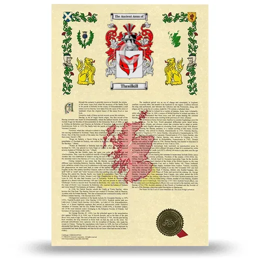 Thrailkill Armorial History with Coat of Arms