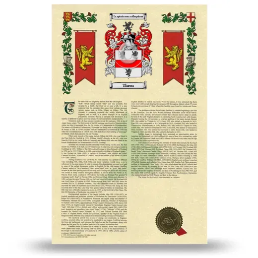 Thren Armorial History with Coat of Arms