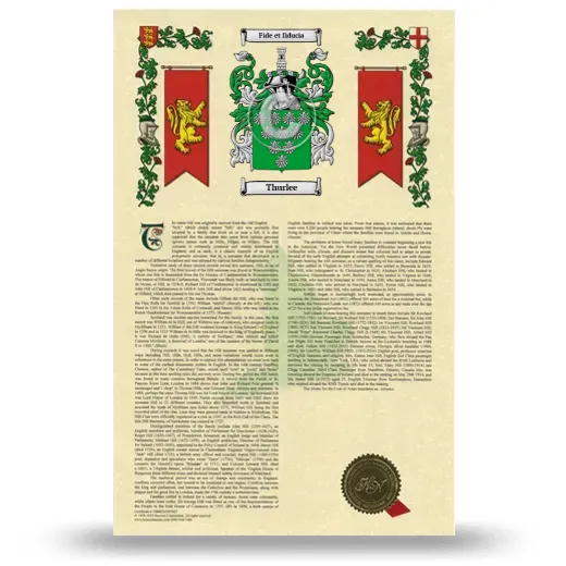 Thurlee Armorial History with Coat of Arms