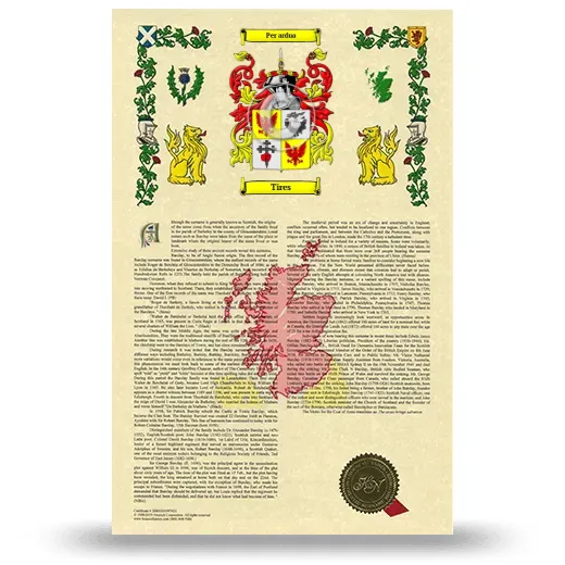 Tires Armorial History with Coat of Arms
