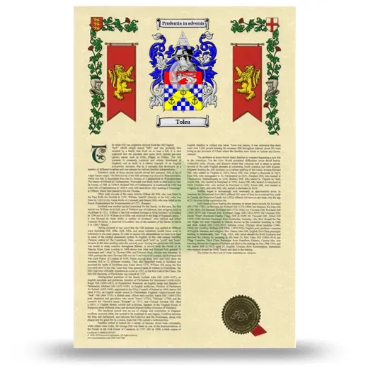 Tolea Armorial History with Coat of Arms