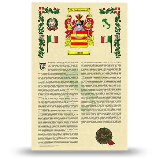 Tomaš Armorial History with Coat of Arms