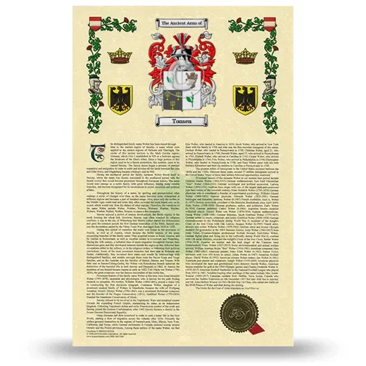 Tonsen Armorial History with Coat of Arms