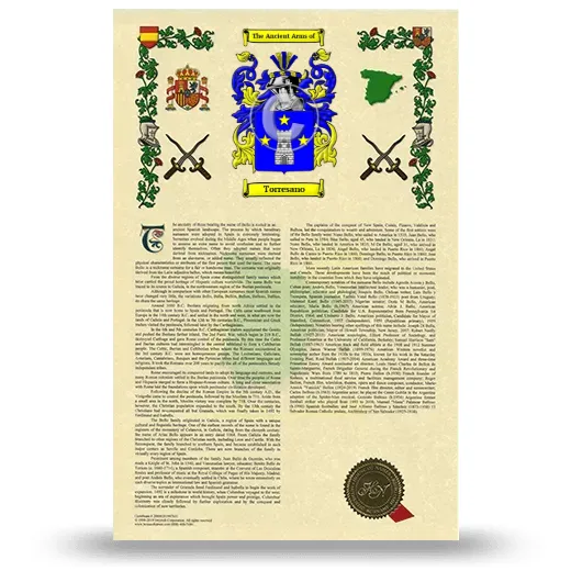 Torresano Armorial History with Coat of Arms