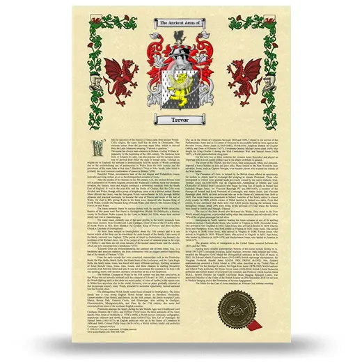 Trevor Armorial History with Coat of Arms