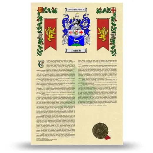 Trindade Armorial History with Coat of Arms
