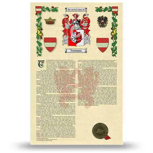 Troutman Armorial History with Coat of Arms