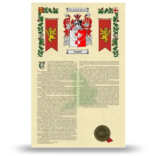 Tunnel Armorial History with Coat of Arms